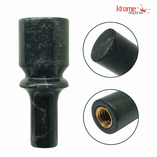 Alternative view of Marble Tap Handle with Brass Insert – Green Natural