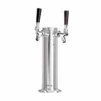 two faucet beer tower Upgrade your beer dispensing setup with our 3" Column Tower featuring 2 Faucets, crafted entirely from Stainless Steel and Air Cooled for optimal performance. This NSF Certified tower ensures quality and reliability, making it an excellent choice for bars, restaurants, and home kegerator setups. With a polished stainless steel finish, this tower combines functionality with a sleek and modern aesthetic.
