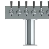 Alternative view of 4" T Tower - 6 Faucets - Brushed Stainless - Air Cooled