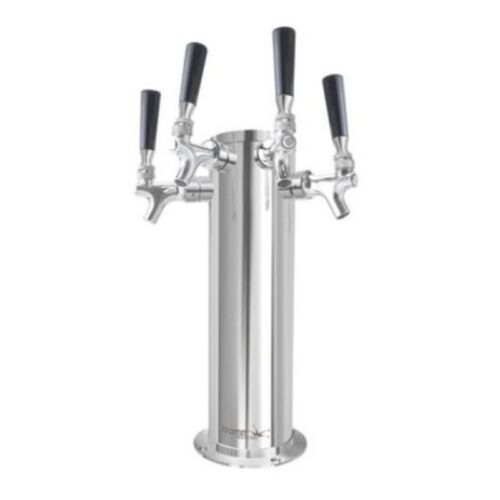 4"Column beer Tower With 4 Faucets With SS Polished - Air Cooled