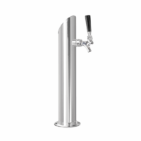 Alternative view of 3" Taper Cut Beer Tower with 1 Faucet-SS Polished Air Cooled
