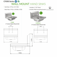 Splash Mount hand wash sink