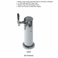 Alternative view of 4" Column Tower - 4 Faucets - SS Polished - Air Cooled