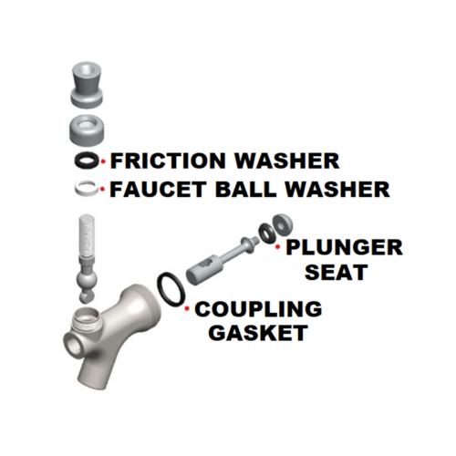 Alternative view of US Beer Faucet Repair Kit with SS Lever- NSF Certified