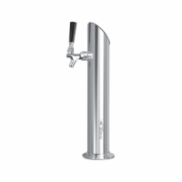 3" Taper Cut Beer Tower with 1 Faucet-SS Polished Air Cooled