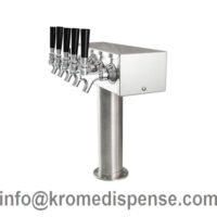 Alternative view of 4" T Tower With 5 Faucets Brushed Stainless Glycol Recirculation Loop