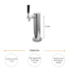 3" Column Beer Tower with 1 Faucet - SS Polished - Air Cooled - Image 2
