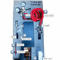 Single tap clamp-on beer tower kit