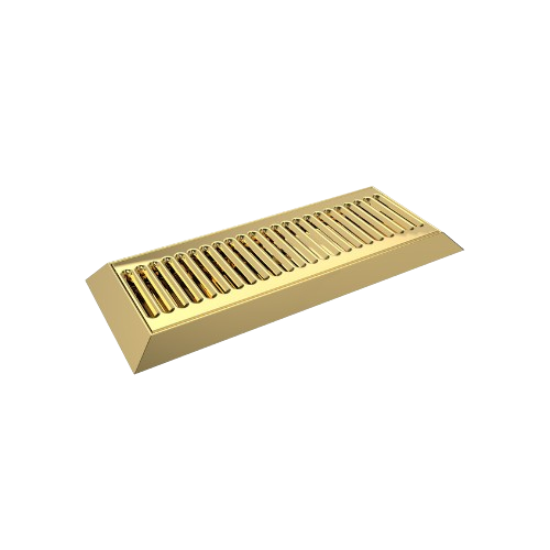 16" x 6.5" Beveled Edge Drip Tray with Drain – SS 304 PVD Gold