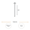 18″ Ceiling Shower Arm Round – Polished Chrome - Image 2
