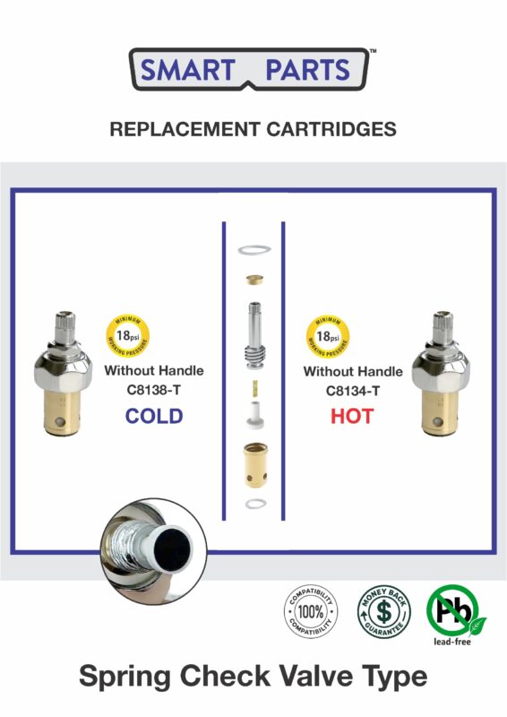 Smart Parts Faucet Spindle Assembly Compatible with T&S Bras
