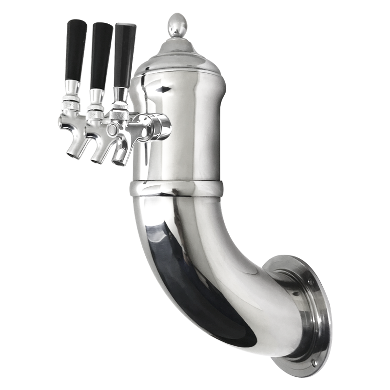 Wall lamp Beer Tower -3 Faucets - SS Polished - Air Cooled