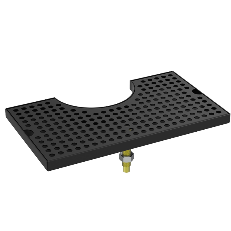 Matte Black Beer Drip Tray with Drain