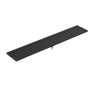45" x 8" Matte Black Beer Drip Tray with Drain