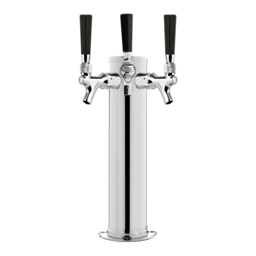 Alternative view of 3″ Column Tower – 3 Faucets – 100% SS Polished – Air Cooled - NSF Certified