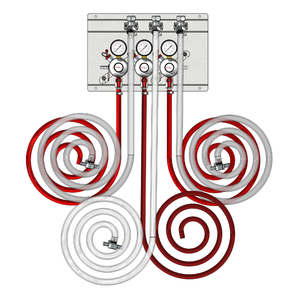 Secondary Regulator Panel Kit for 3 Kegs