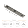 45"x7" Triple Rinser Drip Tray - Brushed Stainless - With Drain - Image 2