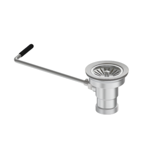 ball waste valve with flat strainer