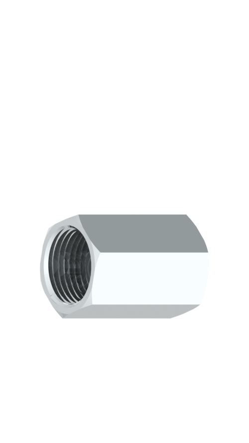 Alternative view of 5/8" X 5/8" F Stainless steel hex FM x FM threaded adapter