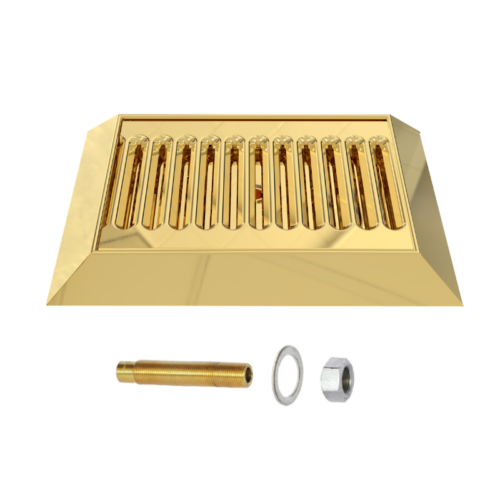 Alternative view of 9″ x 6-1/2″ Beveled Edge Drip Tray – Polished Gold- With Drain