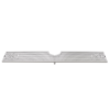 52 inch x 8 inch cut out surface mount drip tray with 2 glass rinsers, SS 304 brushed stainless steel with built-in drain for commercial bars