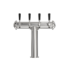4 tap T style beer tower with air cooled design and polished 304 stainless steel finish