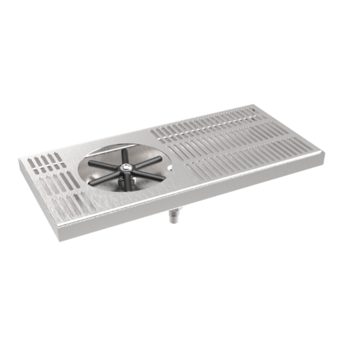 15" × 7" Left-Side Spray Glass Rinser Tray