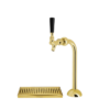 Single tap Axis beer tower in Vibrant Gold finish with matching gold stainless steel drip tray, without drain