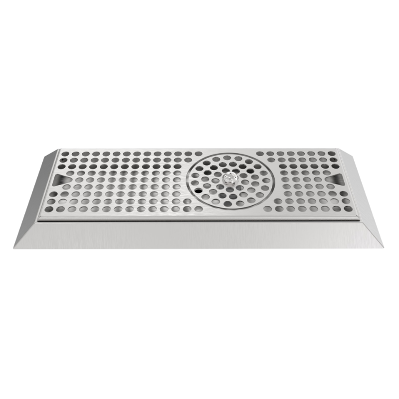 16" × 6.5" Drip Tray with Glass Rinser