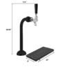 Matte Black Air-Cooled Beer Tower with 12″ x 8″ Drip Tray – Single Faucet - Image 2